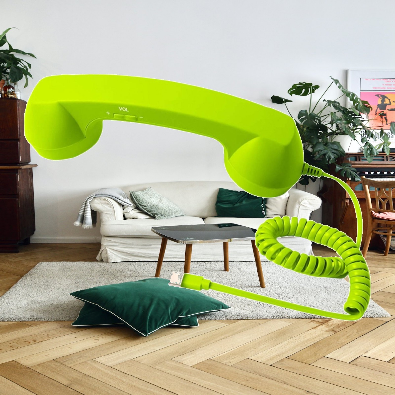 Retro Handset Phone - 레트로 휴대폰 핸드셋 플라스틱 재질 유선