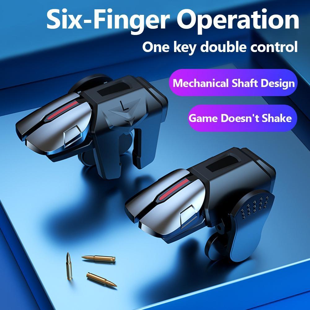 Gaming Controller Phone - 2개입 6손가락 게임 트리거, 지연 없는