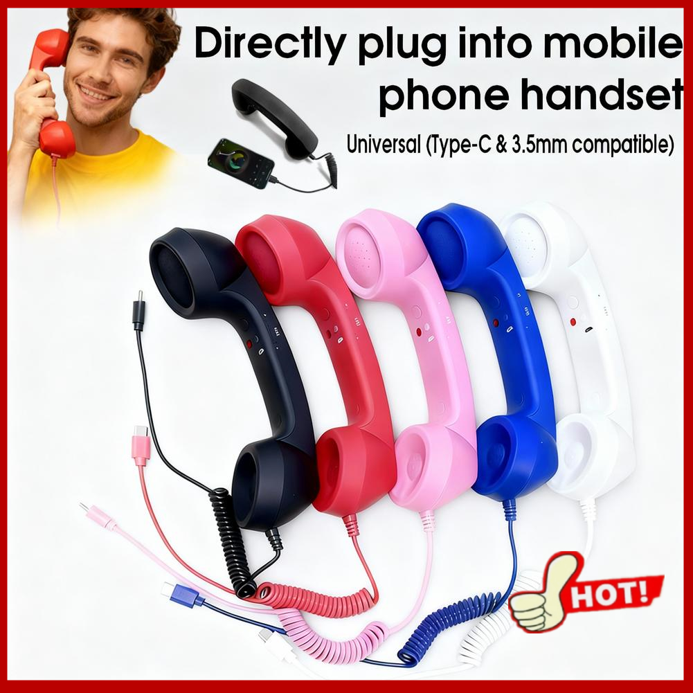 Retro Handset Phone - 2026 새로운 레트로 전화기 수신기 타입-C/3.5mm