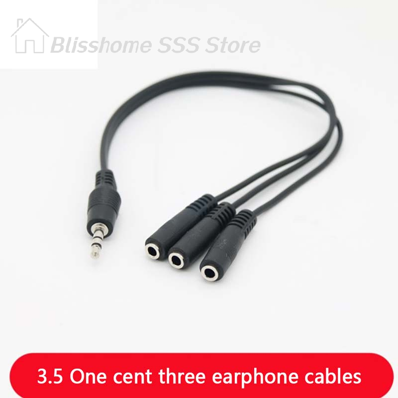 Earphone Splitter Jack - 【S】3.5mm 3방향 포트 Aux 멀티 헤드폰