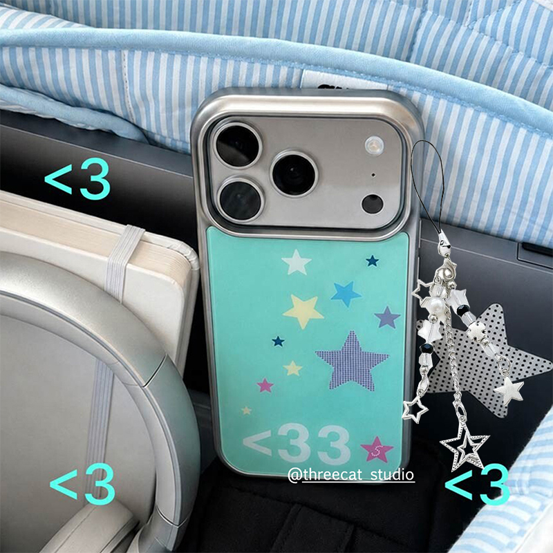 Y2K Phone Accessories - 한국 인스 크리에이티브 민트 그린 스타