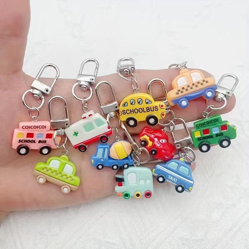 Phone Accessories For Car - 10개입 레진 만화 자동차 열쇠고리, 수하물