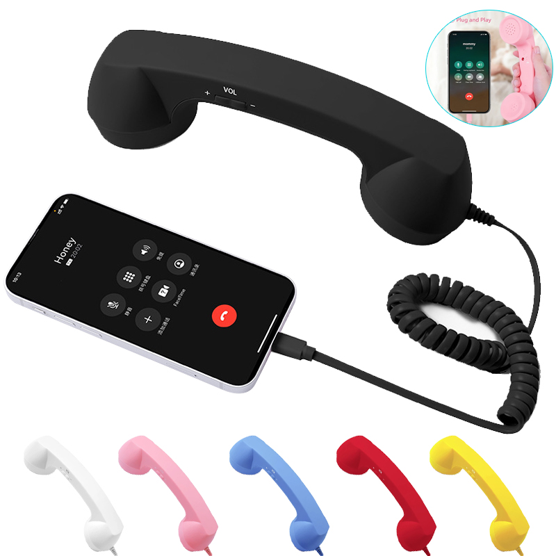 Retro Handset Phone - 레트로 전화기 핸드셋 타입-C 전화선 휴대용
