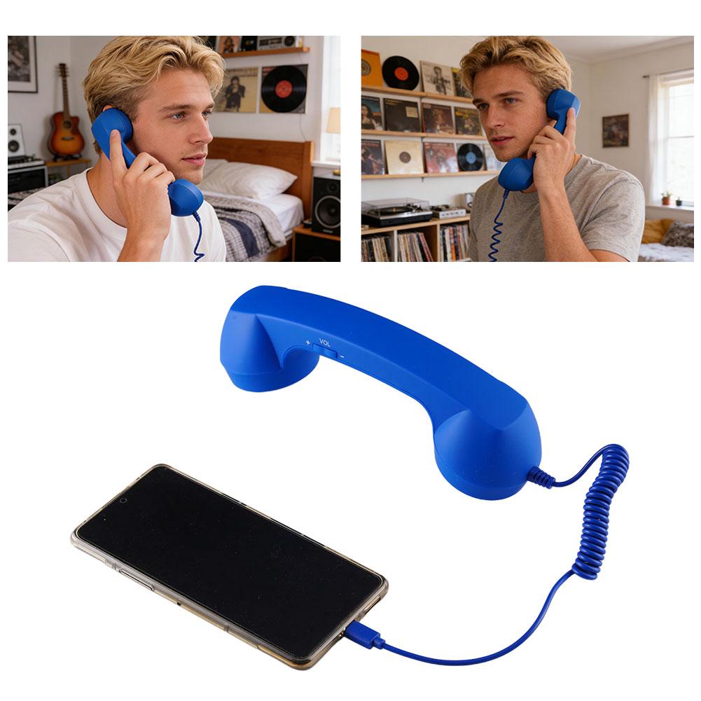 Retro Handset Phone - 창의적인 유머러스한 레트로 전화기 수신기 타입-C