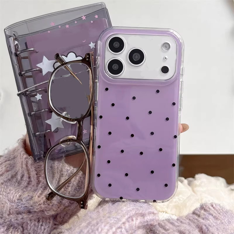 한국 인스타걸 심플 퍼플 물방울 무늬 만화 귀여운 폰  - Y2K Phone Accessories 리뷰 및 가격