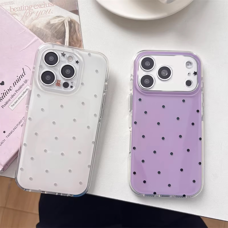 한국 인스타걸 심플 퍼플 물방울 무늬 만화 귀여운 폰  - Y2K Phone Accessories 리뷰 및 가격