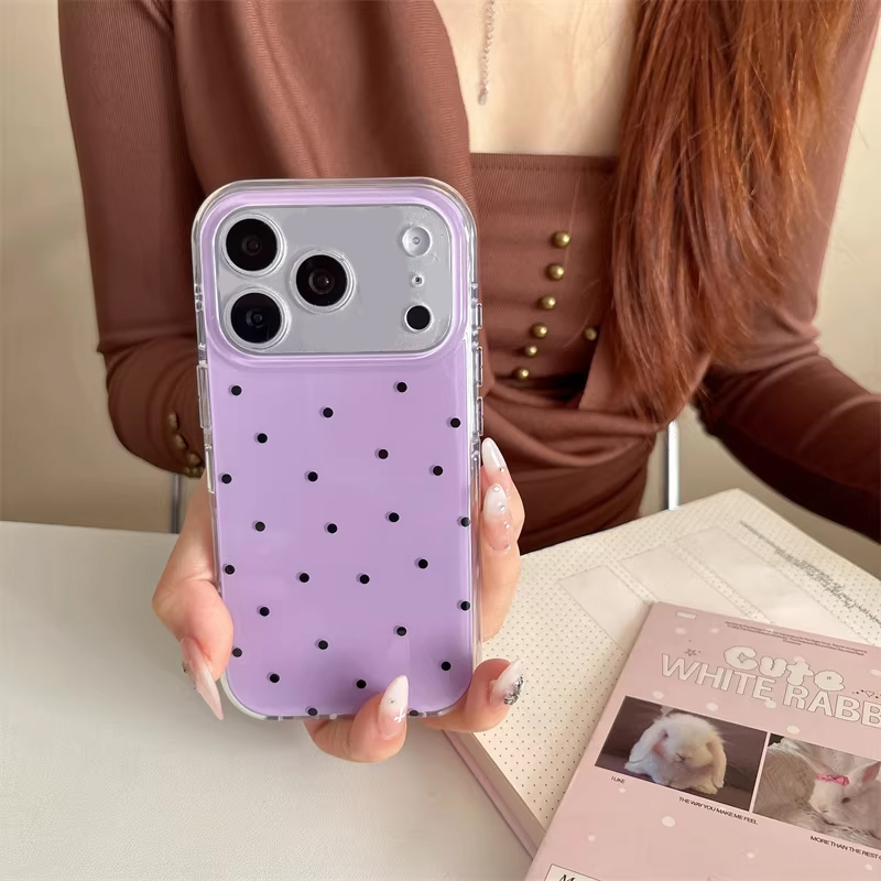 한국 인스타걸 심플 퍼플 물방울 무늬 만화 귀여운 폰  - Y2K Phone Accessories 리뷰 및 가격