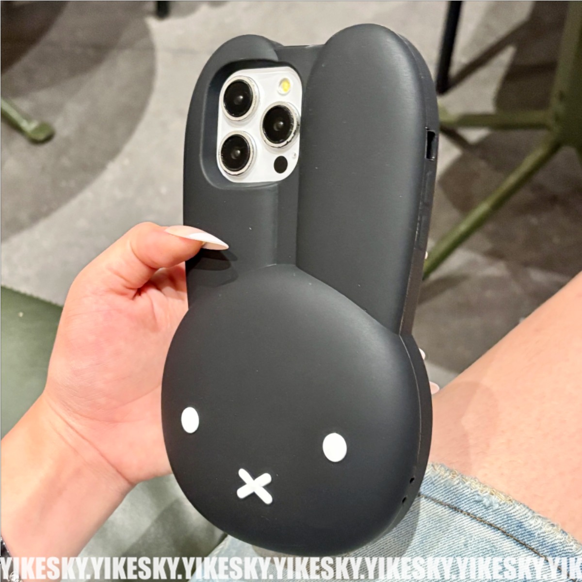 미피 토끼 블랙 실리콘 폰 케이스 만화 큰 귀 미피 애 - Phone Accessories Images 리뷰 및 가격