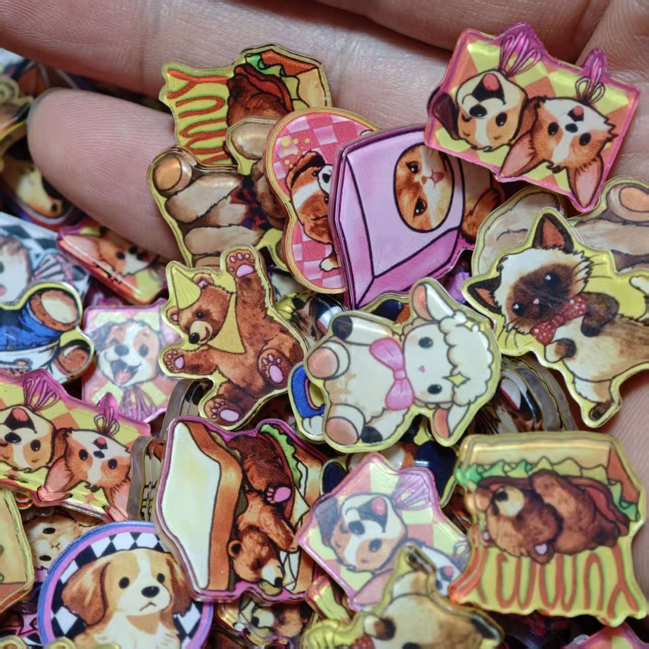 50개/세트 동물 액세서리 랜덤 고양이 강아지 이미지  - Phone Accessories Images 리뷰 및 가격