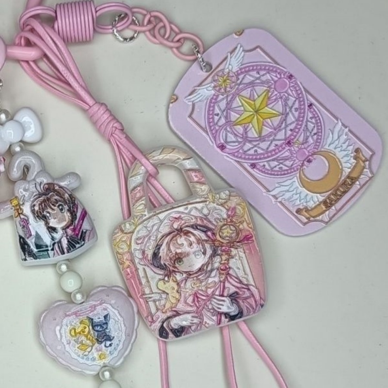 새로운 모델 카드캡터 사쿠라 걸리쉬 하트 크리에이티브  - Phone Accessories Chain 리뷰 및 가격