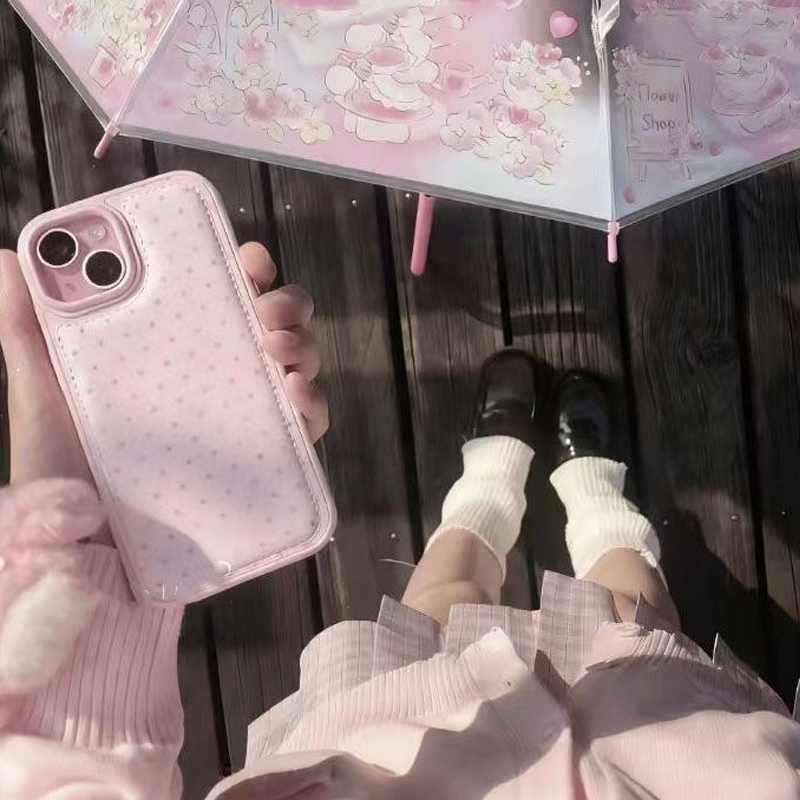 인스 트렌디 귀여운 핑크 물방울 무늬 가죽 폰 케이스  - Y2K Phone Accessories 리뷰 및 가격