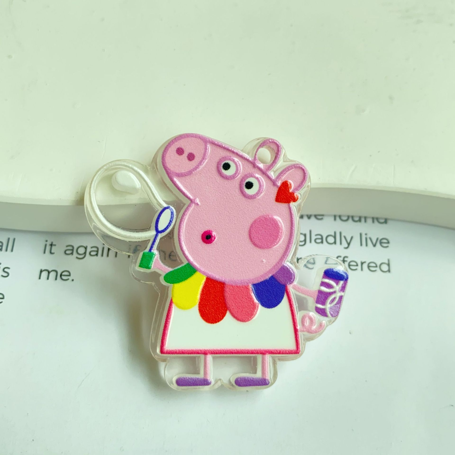 홀로그램 광택 오일 엠보싱 펜던트, 만화 페파피그 칩  - Phone Accessories Chain 리뷰 및 가격