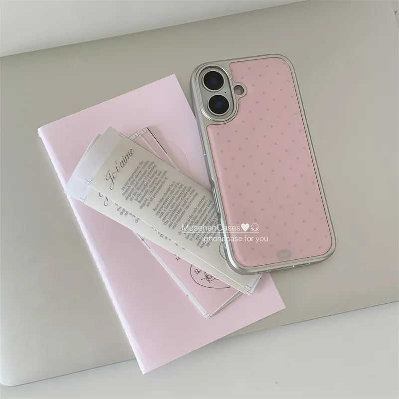 한국 인스 크림 핑크 물방울 무늬 아트 패션 만화 창의 - Y2K Phone Accessories 리뷰 및 가격