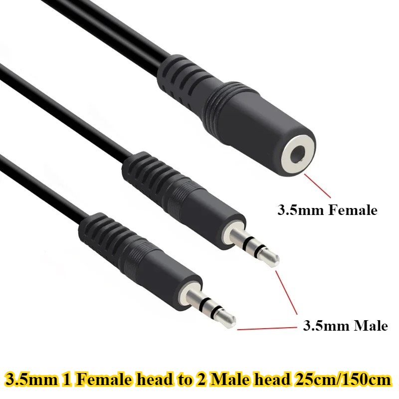 2/5개/세트 3.5mm 1 to 2 오디오 Y 스플리 - Earphone Splitter Jack 리뷰 및 가격