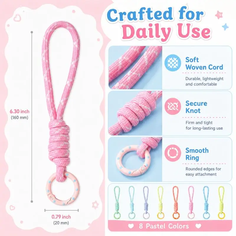 손으로 짠 휴대폰 줄, 분실 방지 매듭 로프 스트랩,  - Phone Accessories For Car 리뷰 및 가격