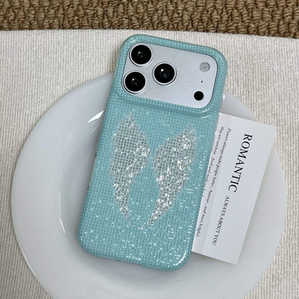 한국산 민트색 영어 크로스 천사 날개 폰 케이스 아이폰 - Y2K Phone Accessories 리뷰 및 가격