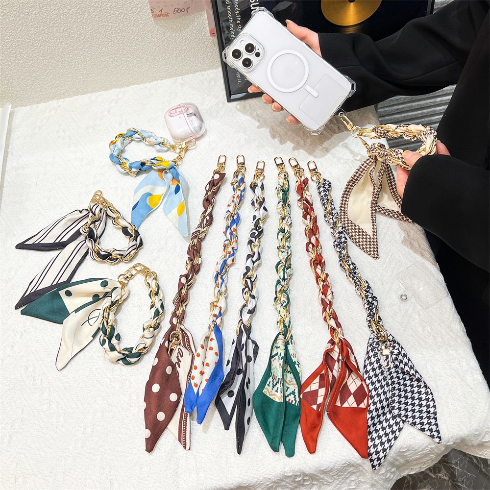 휴대폰 짧은 끈 범용 실크 스카프 손목 스트랩 로프 가 - Phone Accessories Chain 리뷰 및 가격