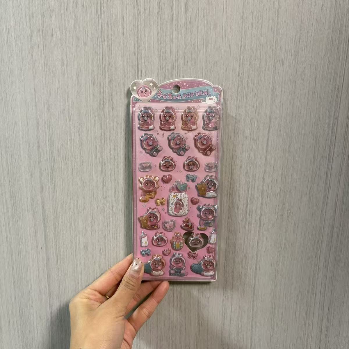 만화 이미지 레트로 헤이세이 스타일 핑크 토끼 스티커  - Phone Accessories Images 리뷰 및 가격