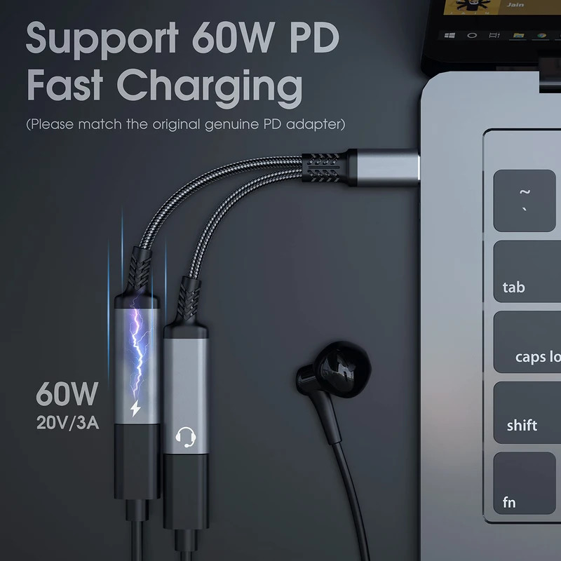 OTG 2 in 1 USB C 스플리터 듀얼 타입 US - Earphone Splitter Jack 리뷰 및 가격