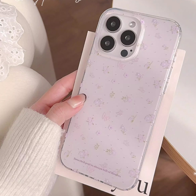 인스 한국식 퍼플 플로럴 젠틀 힐링 크리에이티브 큐트  - Y2K Phone Accessories 리뷰 및 가격