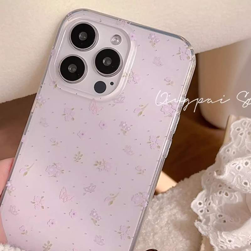 인스 한국식 퍼플 플로럴 젠틀 힐링 크리에이티브 큐트  - Y2K Phone Accessories 리뷰 및 가격