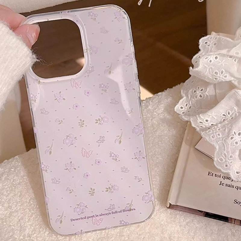 인스 한국식 퍼플 플로럴 젠틀 힐링 크리에이티브 큐트  - Y2K Phone Accessories 리뷰 및 가격